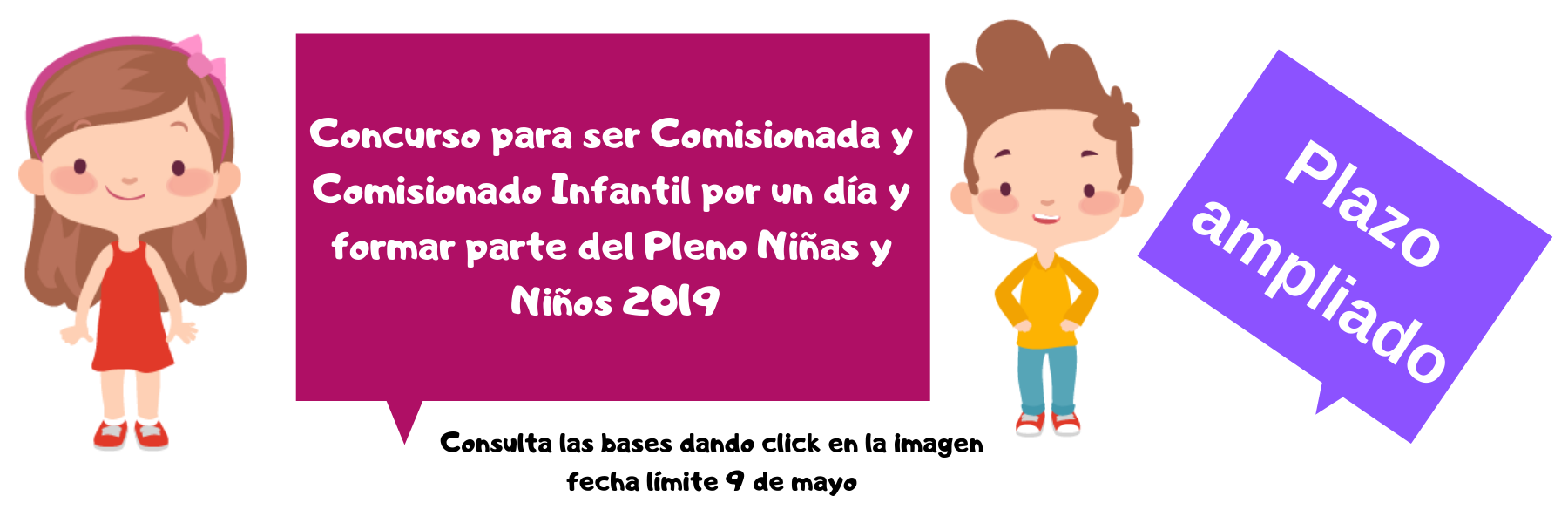 IMAIP anuncia ampliación de plazos del “Concurso para ser Comisionada y Comisionado Infantil por un día y formar parte del Pleno Niñas y Niños 2019”