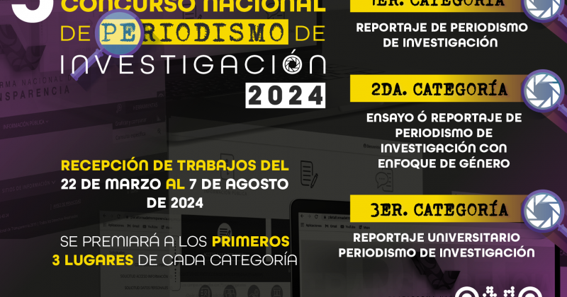 08/2024 CONVOCA IMAIP A PARTICIPAR EN EL CONCURSO NACIONAL DE PERIODISMO DE INVESTIGACIÓN 2024