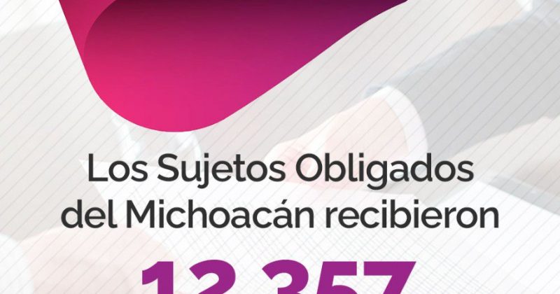 11/2024 En el año 2023 los Sujetos Obligados del estado de Michoacán recibieron 12,357 solicitudes de información: IMAIP
