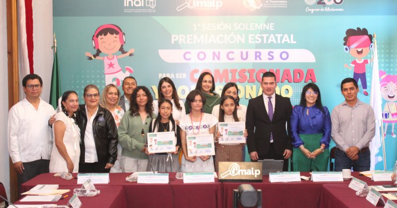 033/2024 IMAIP: PREMIACIÓN ESTATAL DEL CONCURSO PARA SER COMISIONADA Y COMISIONADO INFANTIL Y FORMAR PARTE DEL PLENO NIÑAS Y NIÑOS 2024